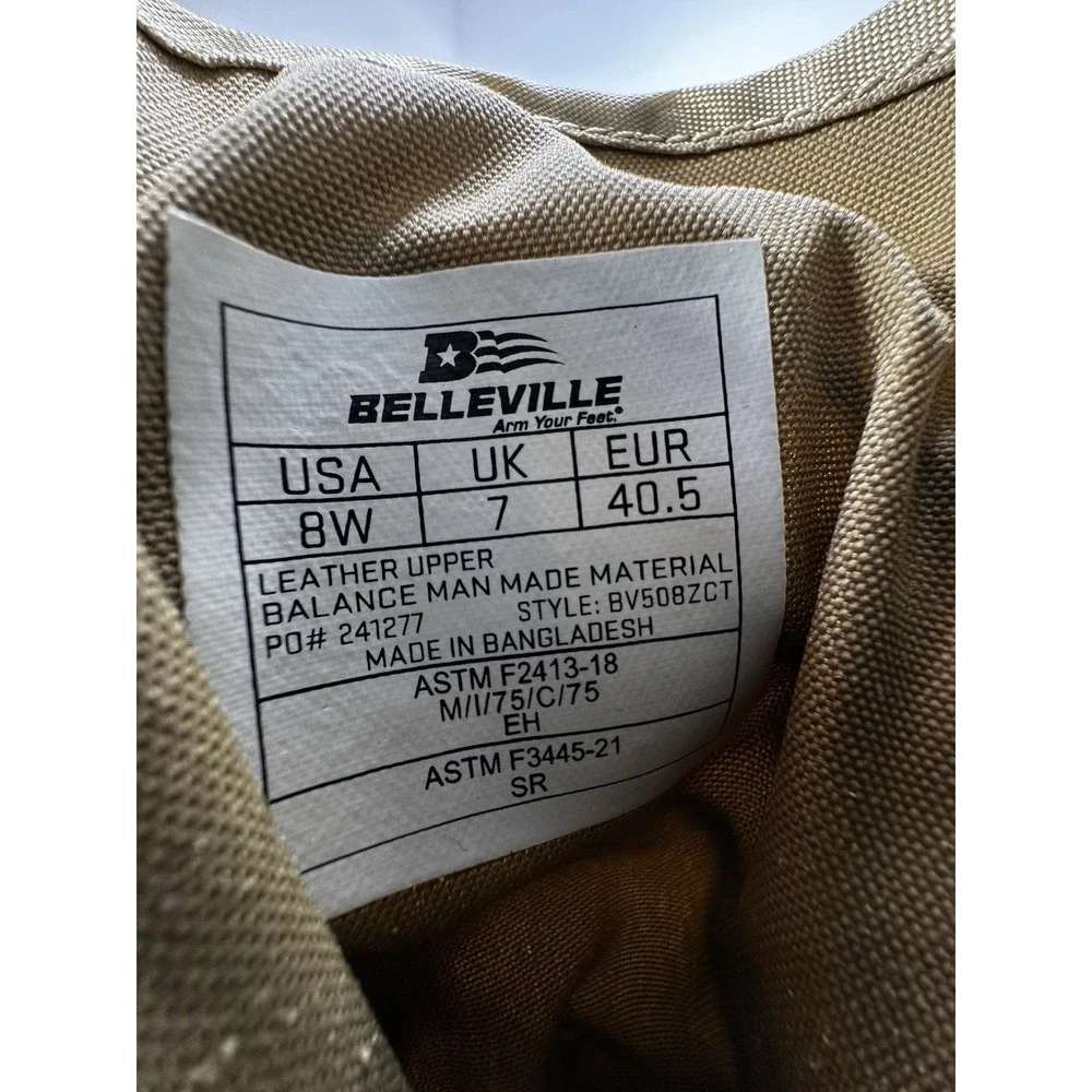 Belleville Hot‎ Weather Side-Zip Composite Toe Men Tactical Boot BV508ZCT 8 Wide